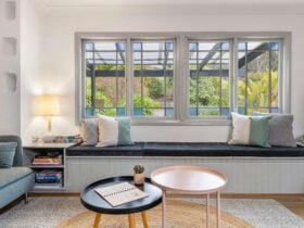 Window seating overlooking the rear garden