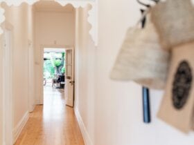 Long hallway with original detail