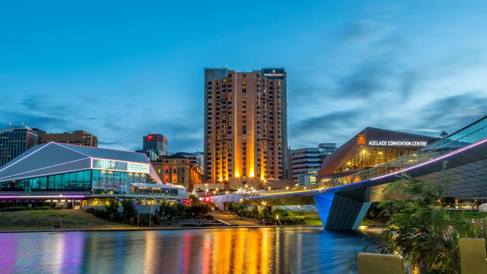 Photo of InterContinental Adelaide hotel exterior on the banks of River Torrens
