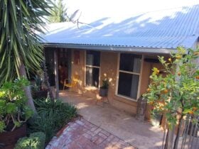 The garden is private at this cottage accommodation in Tanunda