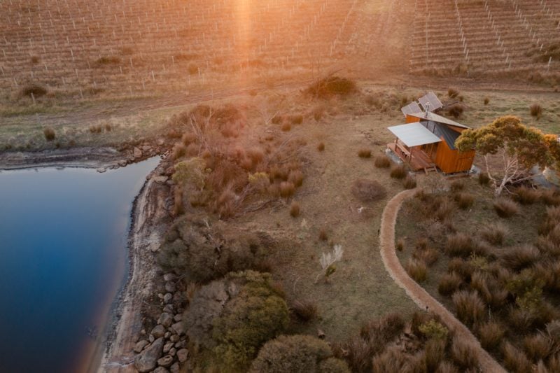 Drone image acoss the retreat towards vinyards