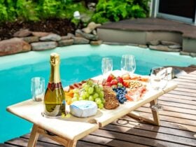 Pool with fern garden
