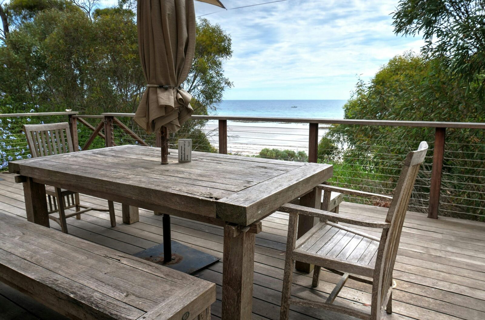 Deck and view of beach