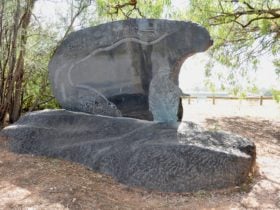 Jimmy James Monument on walking trail