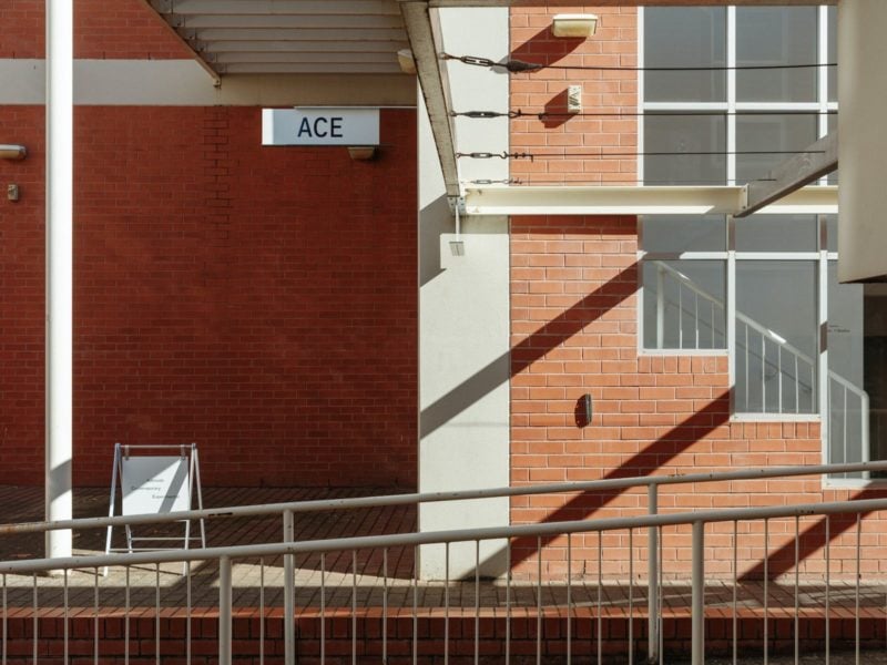 View of ACE entrance from East side of Lion Arts Centre.