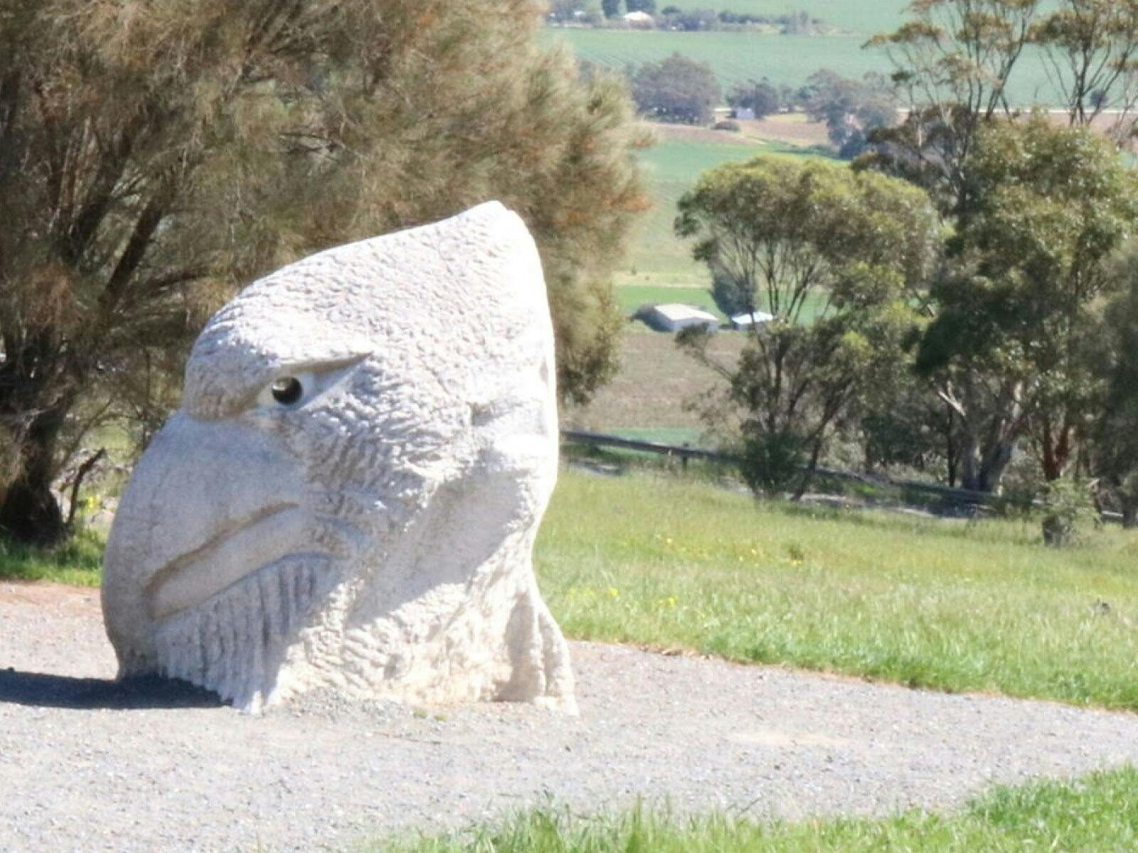 bird sculpture in park lookout