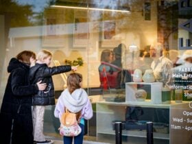 People outside FABRIK Shop