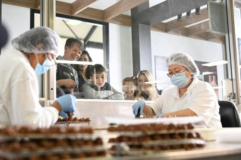 Hand dipping chocolates