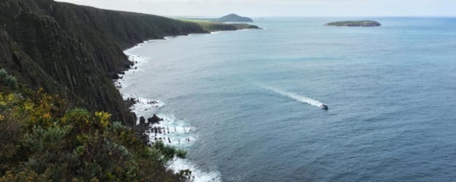 Waitpinga Cliffs, Rosetta Head in distance