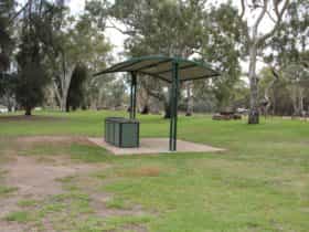 BBQ facilities and seating areas.