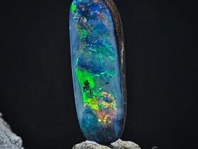 Unset opal on a dark background.