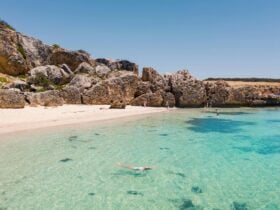 Swimming in Stokes Bay's crystal-clear waters on Kangaroo Island