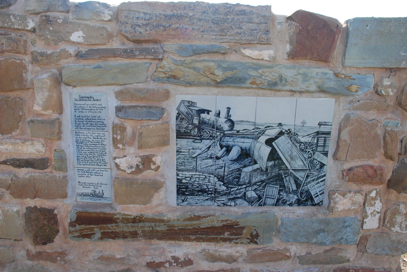 the memorial at Walloway telling people about the crash