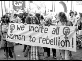 A black and white photograph from 1975 of a women