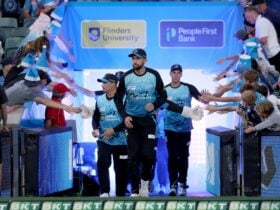 Adelaide Strikers Running Onto the Field