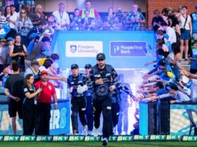 Adelaide Strikers Running Onto the Field