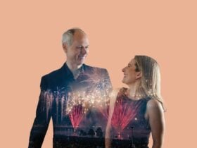 Celebrate You concert image with 2 singers with fireworks within