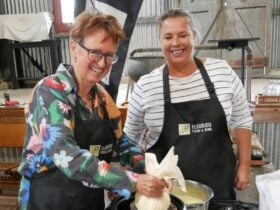 A guest learning how to make Mozzarella