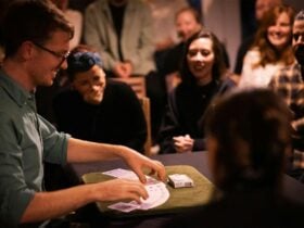 Sam King Perfroming Close-Up Magic At the Adelaide Magic Theatre