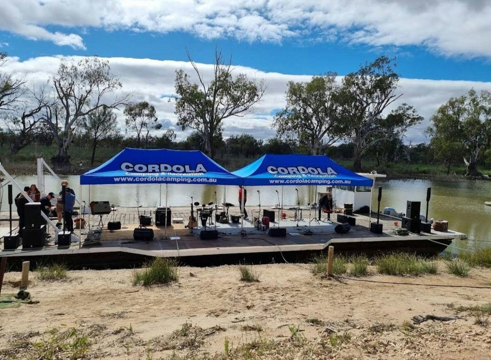 band on river
