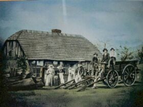 Thiele family group outside family home