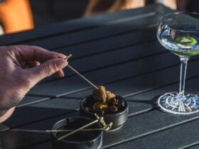 Bar snacks and cocktails