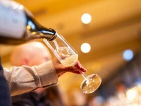 Pouring sparkling wine