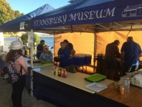 Busy workers in the Stansbur Museum marquee