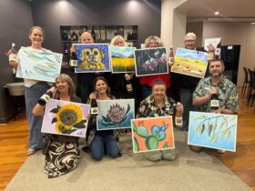wine label painting