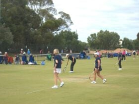 Action at Berri tennis club