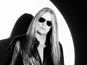 Artist Sebastian Bach On A Black and White Background