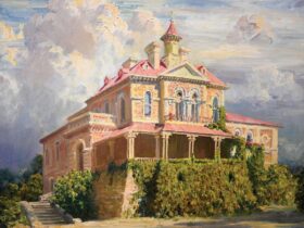 Cathleen Edkins, Old Mount Gambier Hospital, oil on canvas. South East Art Society Inc. Private col