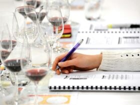 Person attending wine course
