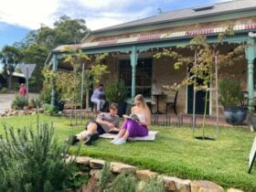 couple reading on lawn