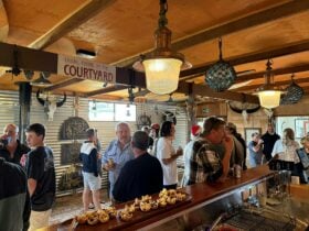 Clients enjoy a gathering in the Main Bar