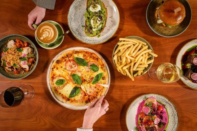 Flat lay of Home Ground dishes