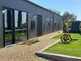 lawn and entrance to tasting room