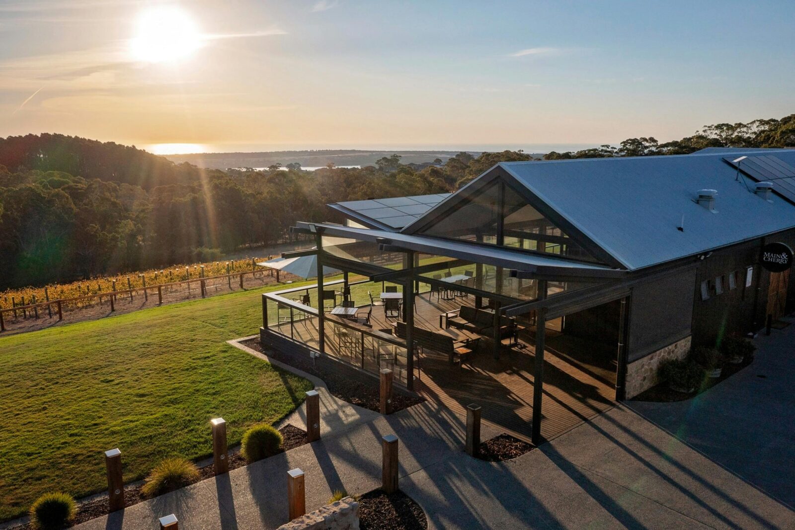 Main & Cherry cellar door aerial image