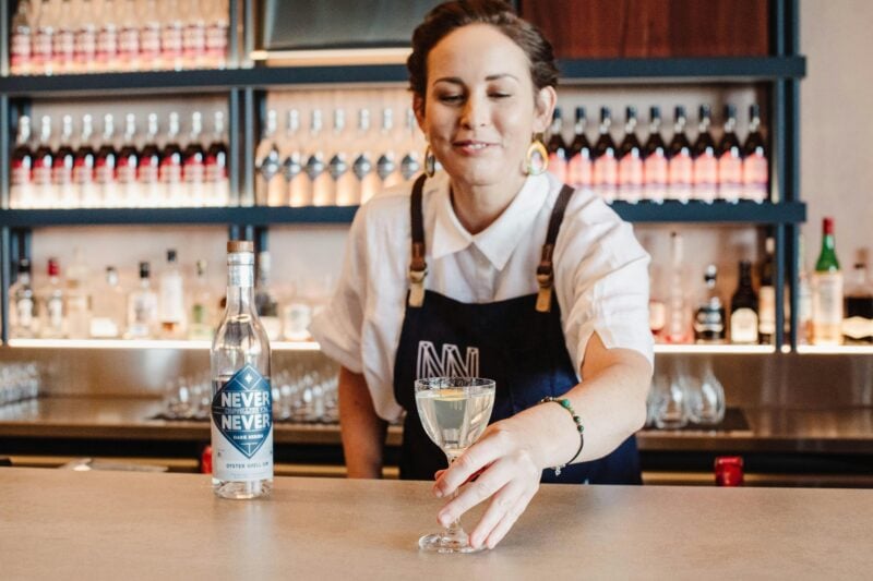 National Brand Ambassador, Shay Chamberlain, serves a perfect Oyster Shell Gin Martini on the bar