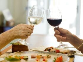 Local wine over local produce. Port Lincoln seafood, fish, smoked goods