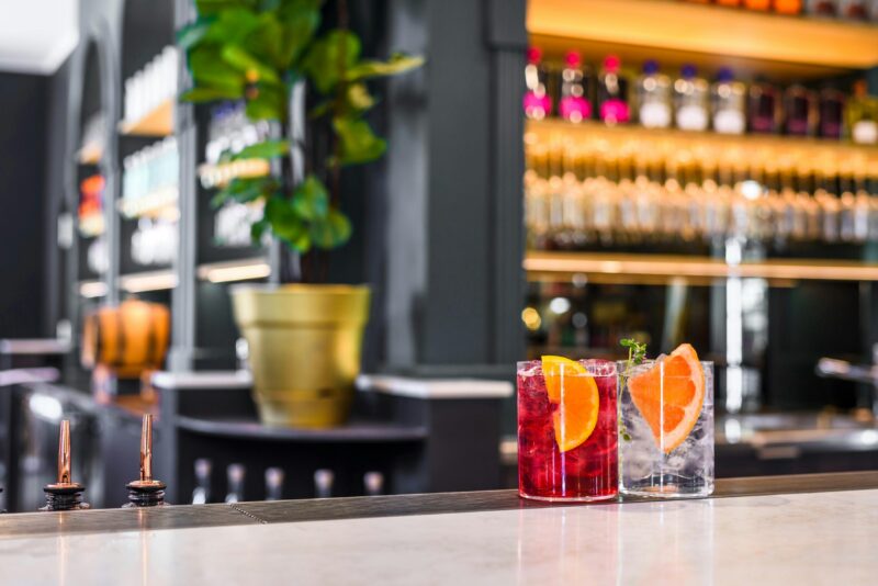drinks on the bar