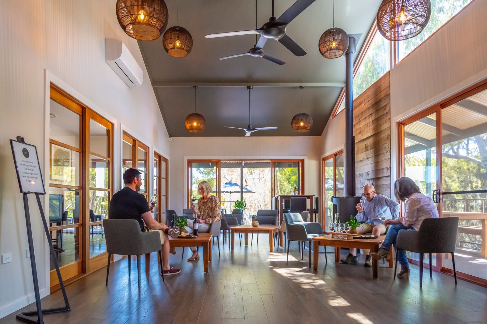 CD Tasting Room with fireplace