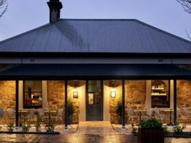 Vine + Essen building exterior as seen from Main street, Hahndorf