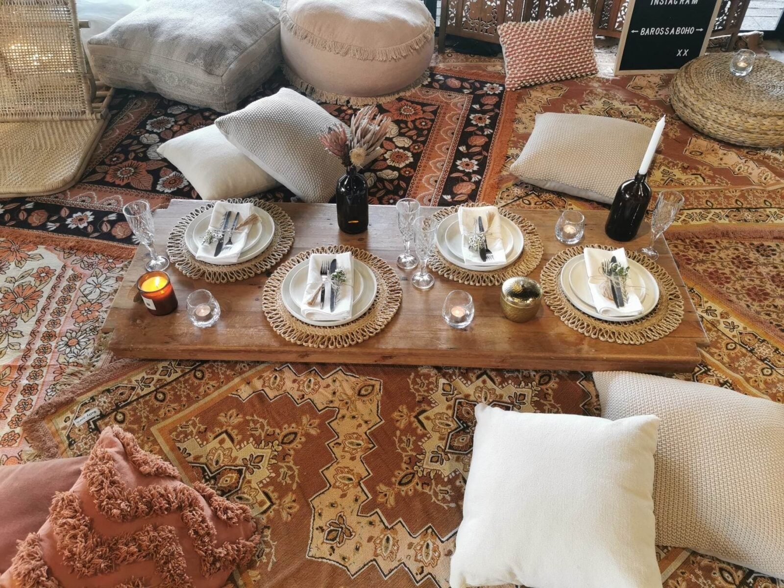 settings for small groups or grazing boards available