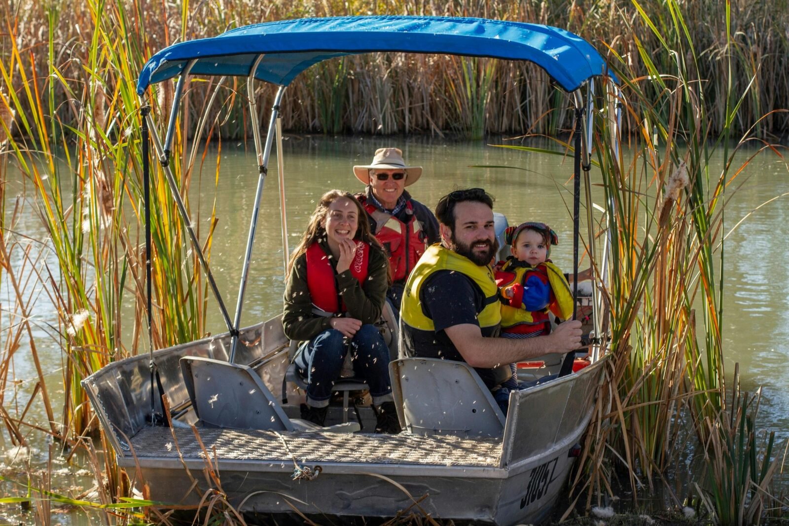 Private motor-boat tours to explore the pristine Riverland Wetlands above Renmark.