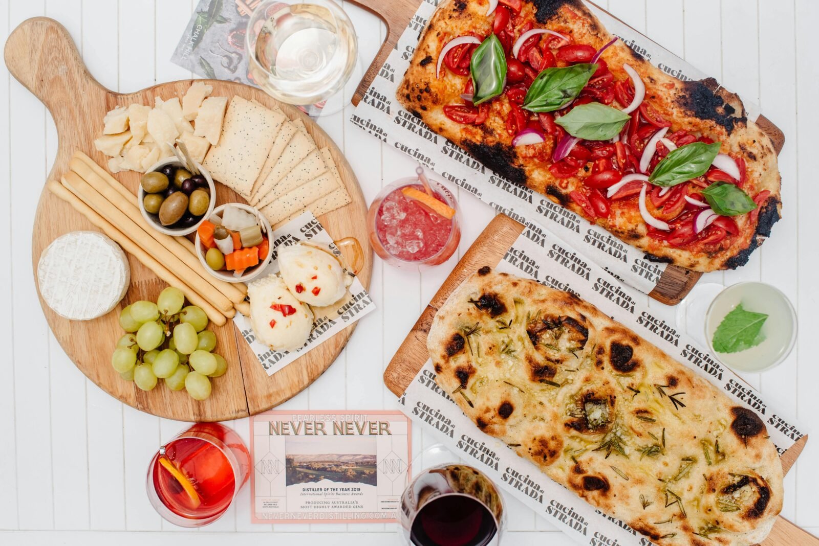 Wine, gin and pinsa at the Chalk Hill Collective