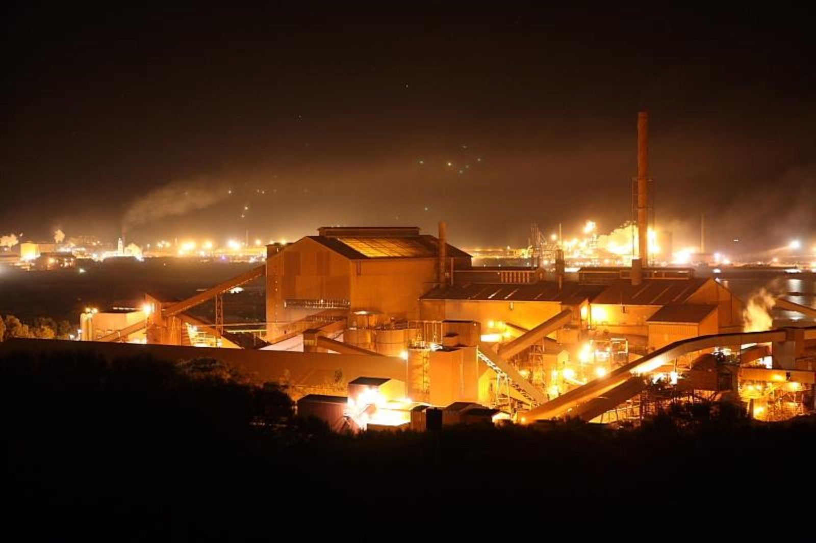 Whyalla Steelworks at night