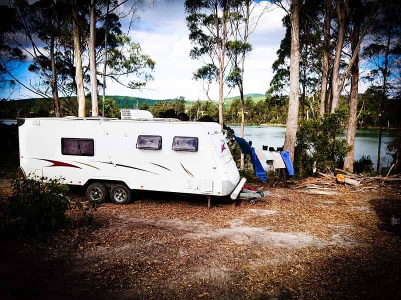 Caravan by Franklin Rivulet hanging out the washing