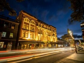Facade at night