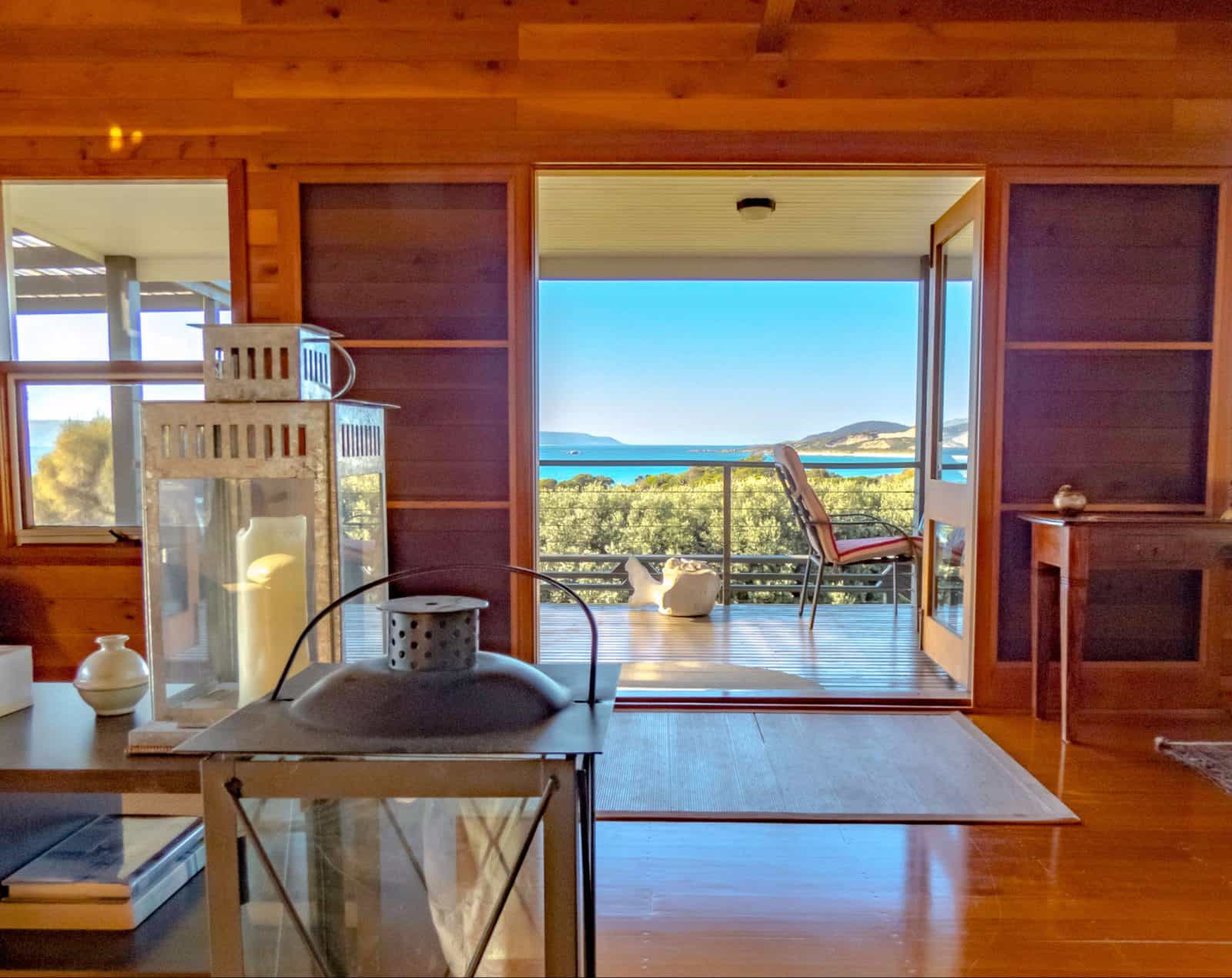 View from the open plan living room area
